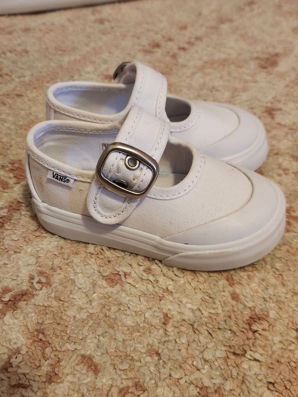 Vans Kids White Mary Jane Strap Sneakers